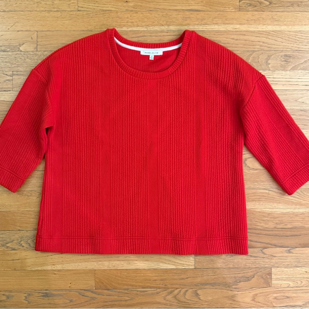 Rose & Olive Red Sweatshirt NWOT